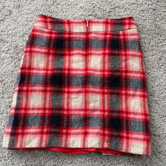Boden Red Plaid Tweed Wool Mini Skirt - Picture 4 of 4